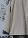 INTO THE EAST 25 Autumn/Winter Ivory White Textured Scarf/Cotton Jacket with Frayed Edges Straight Leg Pants ITE-E1DGAW102IY20JK-XYB Cotton Jacket